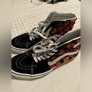 High top flower design vans